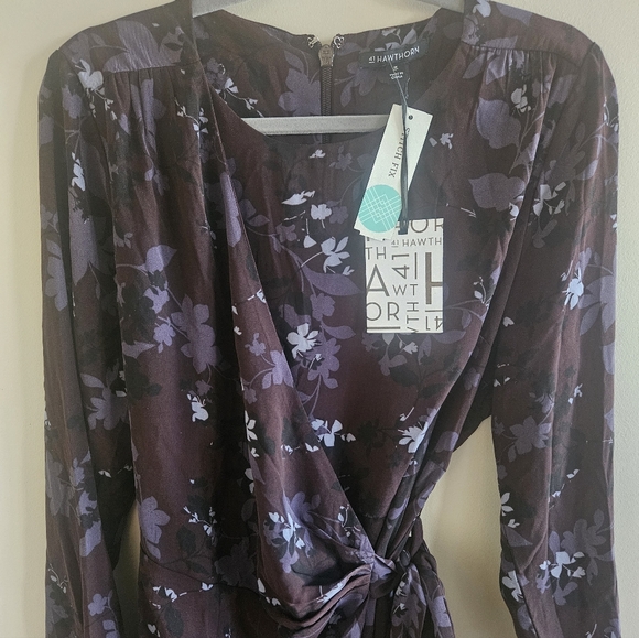 41 Hawthorn Purple Floral Faux Wrap Dress - Picture 2 of 6